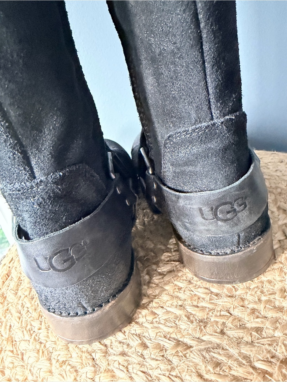 UGG Dree Black Suede Harness Riding Boots - Picture 6 of 12